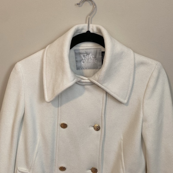 Vaute Couture plush cream short pea coat - size XS Made in USA vegan - Picture 3 of 16